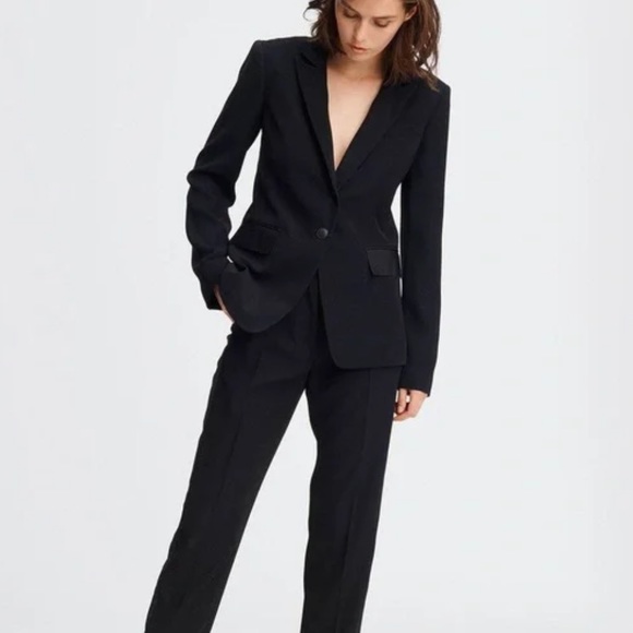 Rag and bone black blazer detail Rylie Single-Button Blazer crepe - Picture 2 of 15